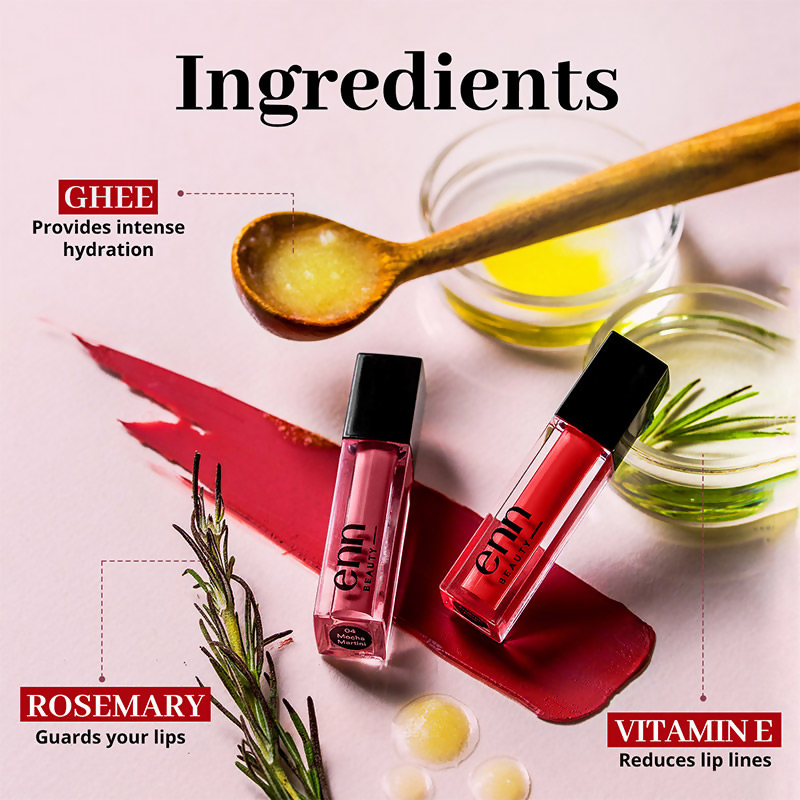Enn Long-Lasting Liquid Lipstick With Ghee - Full Coverage & Transferproof - Sangria Red