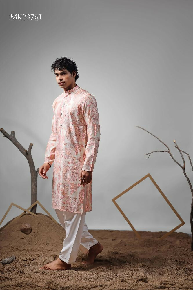 Pink Modal Designer Printed Kurta Set - Mahotsav