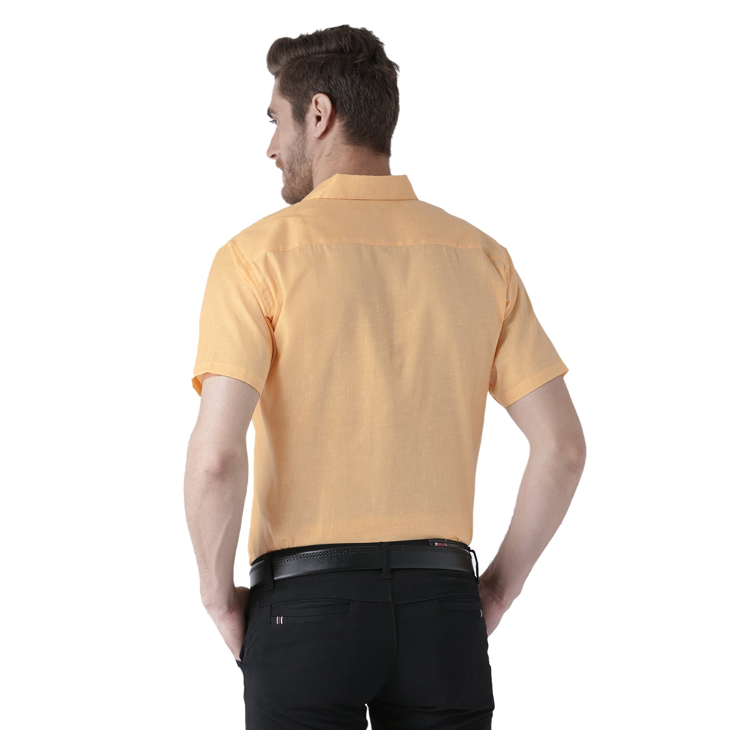 RIAG Yellow Men's Half Sleeves Solid Shirt