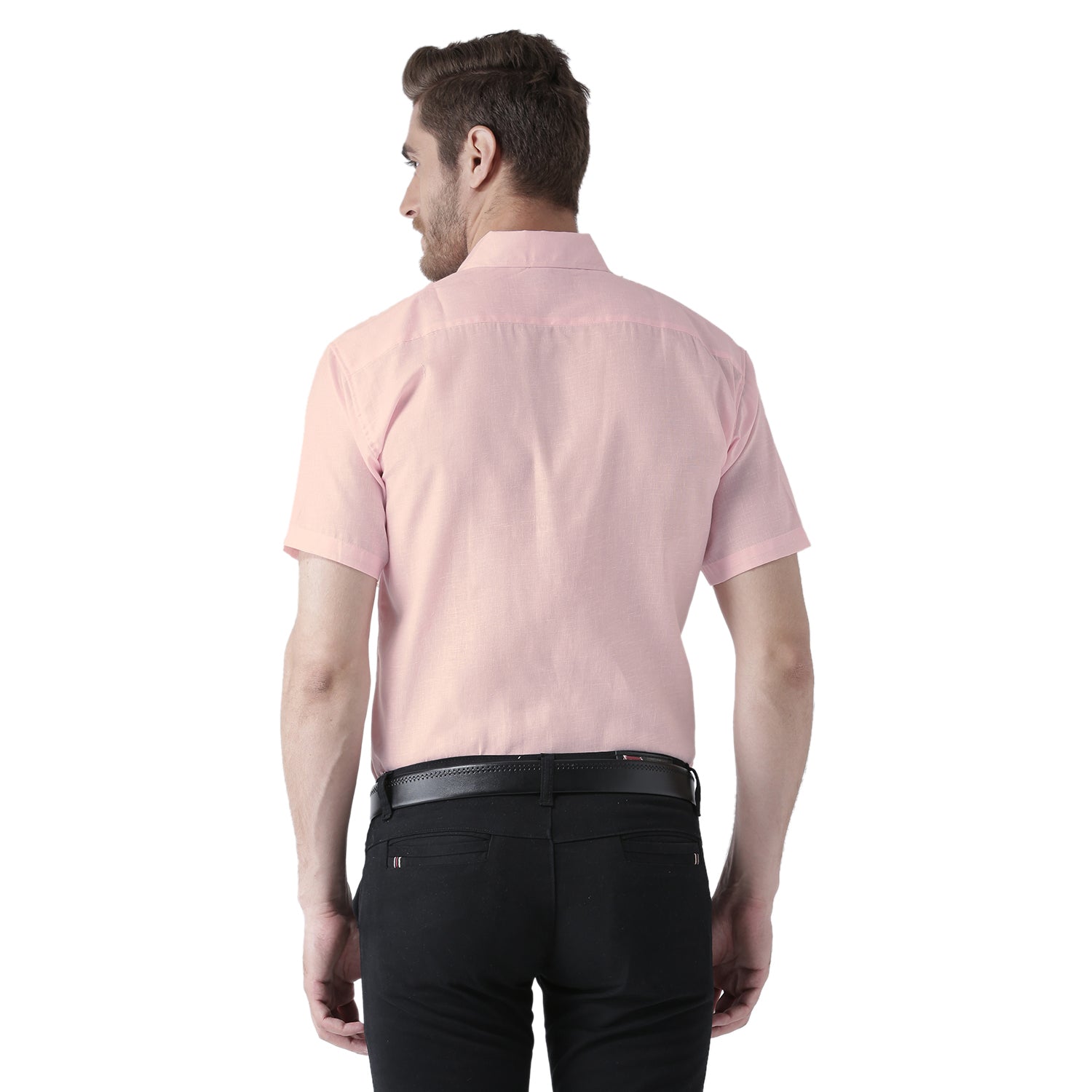 RIAG Pink Men's Half Sleeves Solid Shirt
