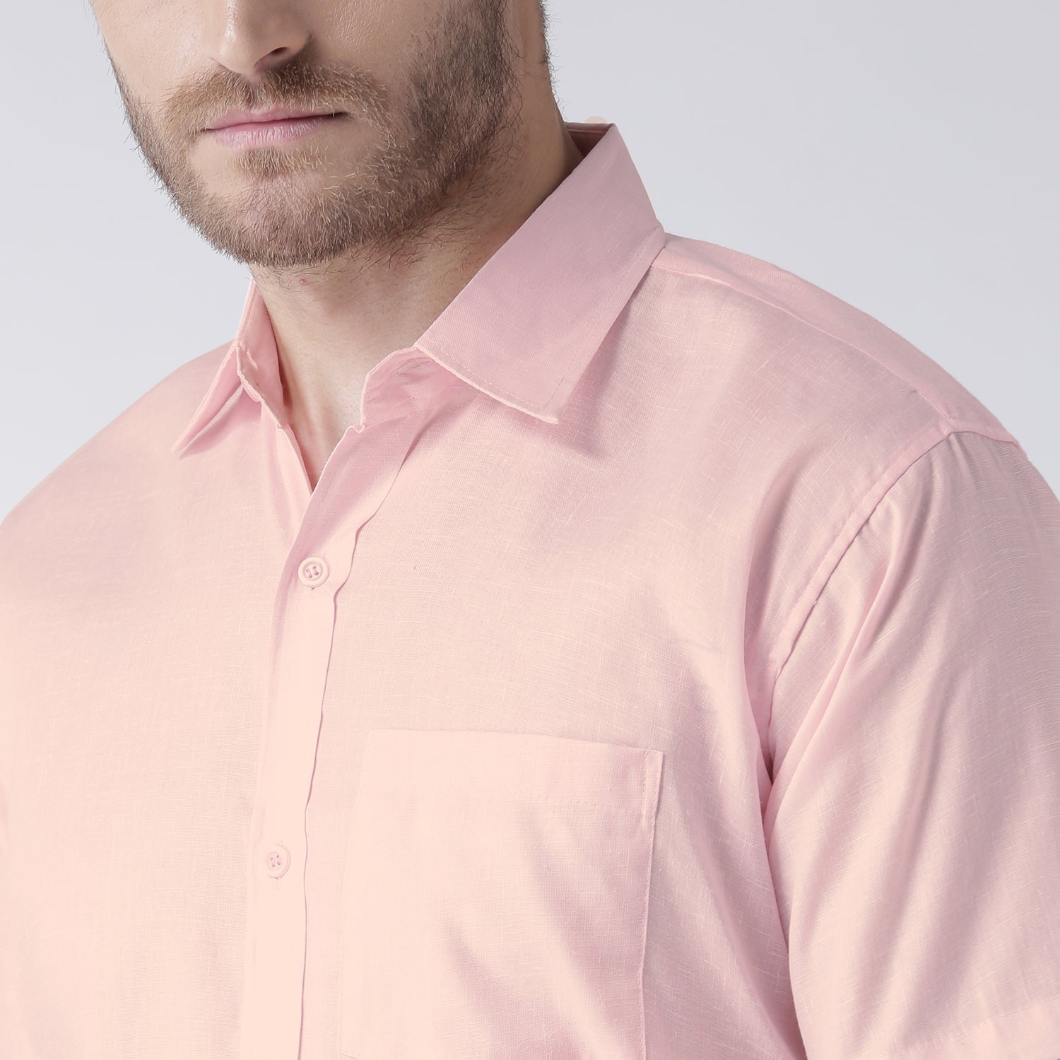 RIAG Pink Men's Half Sleeves Solid Shirt