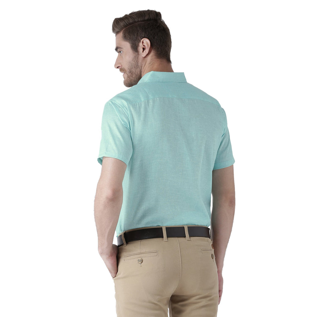RIAG Green Men's Half Sleeves Solid Shirt