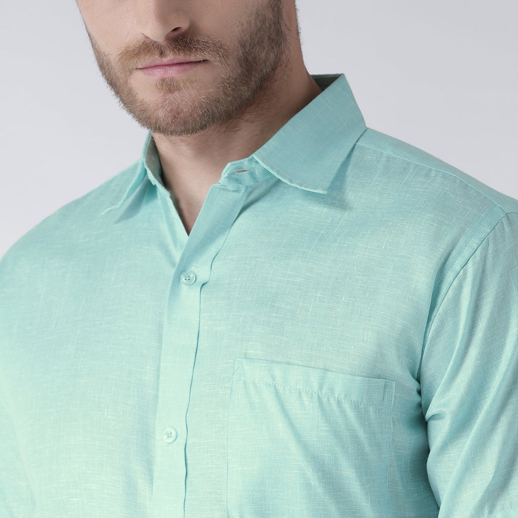 RIAG Green Men's Half Sleeves Solid Shirt