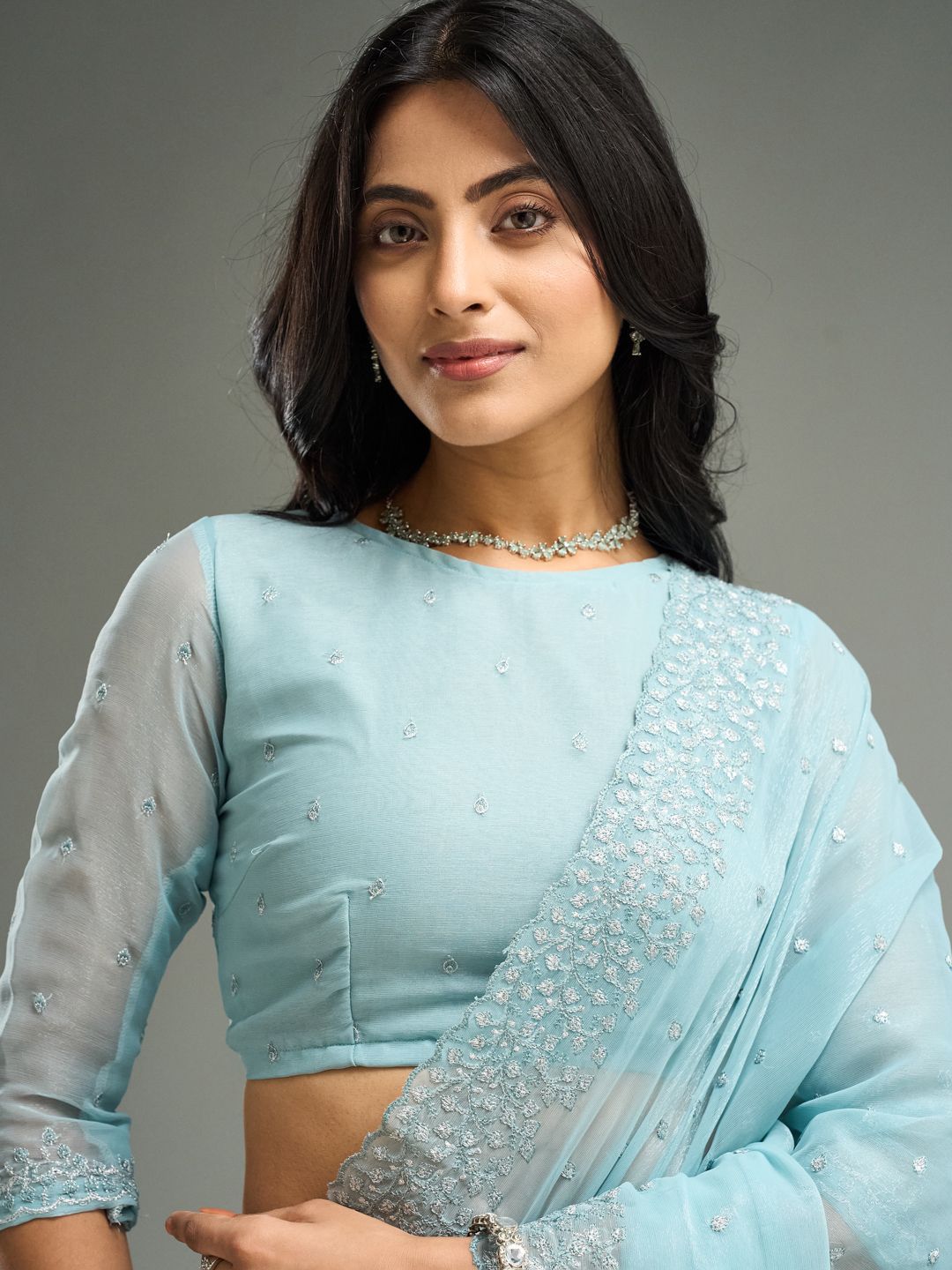 kasee Floral Embroidered Saree