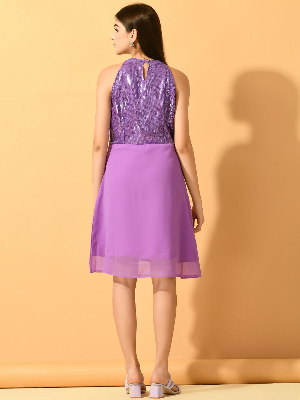 Myshka Women's Lavender Empire Party Dress