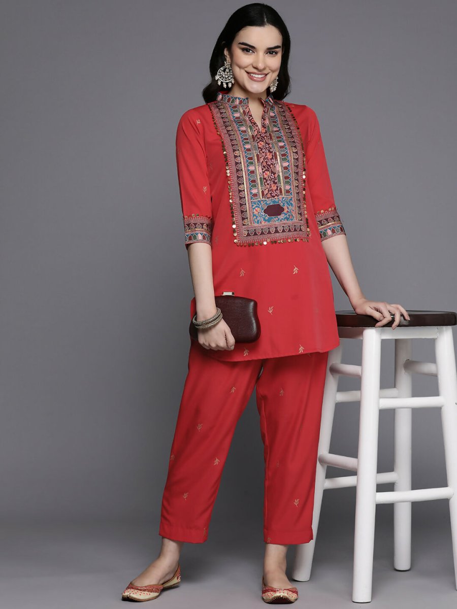 Ahalyaa Women's Traditional Wear Co-ods - Red