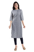 Snehal Creations Grey Cotton Silk Formal Wear Tunic For Women