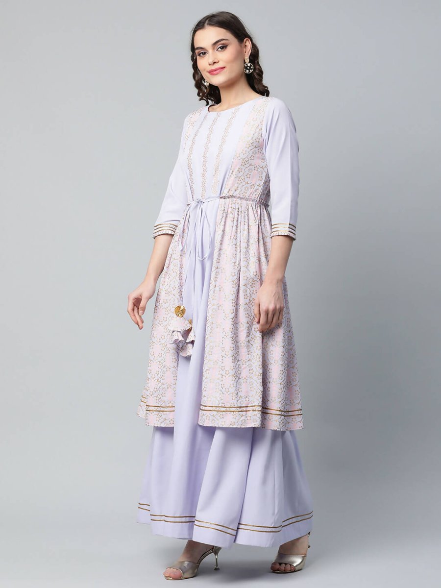 Ahalyaa Womens Powder Blue Crepe Floral Dress