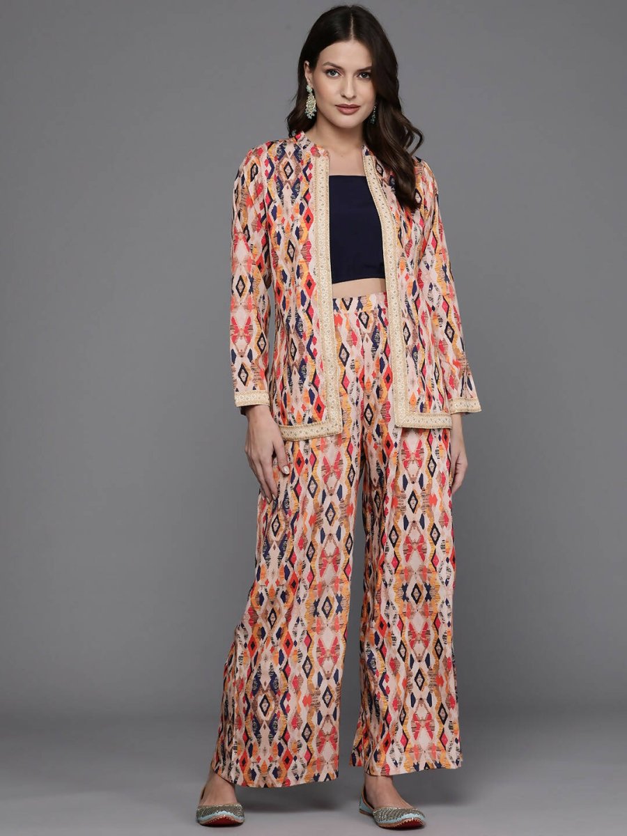Ahalyaa Women Printed Ethnic Co-Ords - Blue Color