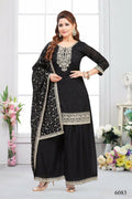 Joban Fashion Chinon Silk Black Color Kurta Set