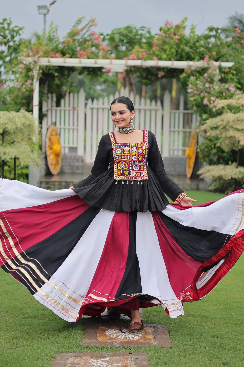 Lorenvalley Fashion Multicolor Rayon with Attractive Gota-Patti Lace Lehenga Choli