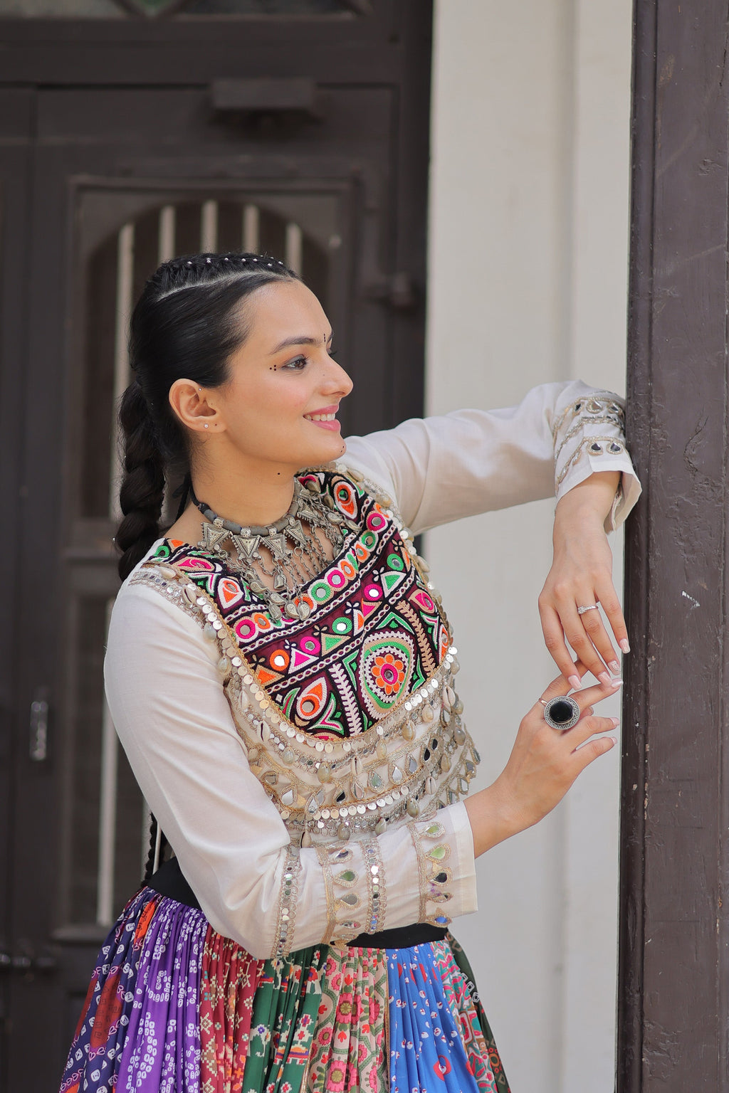 Lorenvalley Fashion Multicolor Cotton Printed With Attractive Gota-Patti & Real mirror Lace work Lehenga Choli