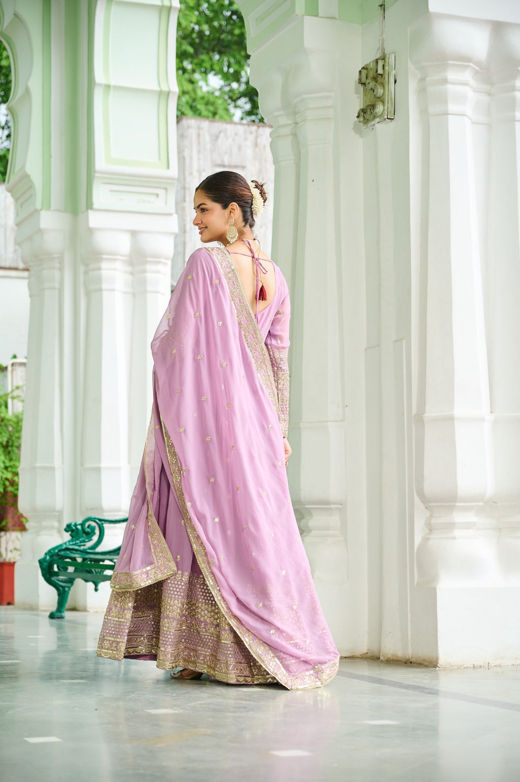 Prazu Fashion Sky Georgette Embroidered Gown With Dupatta