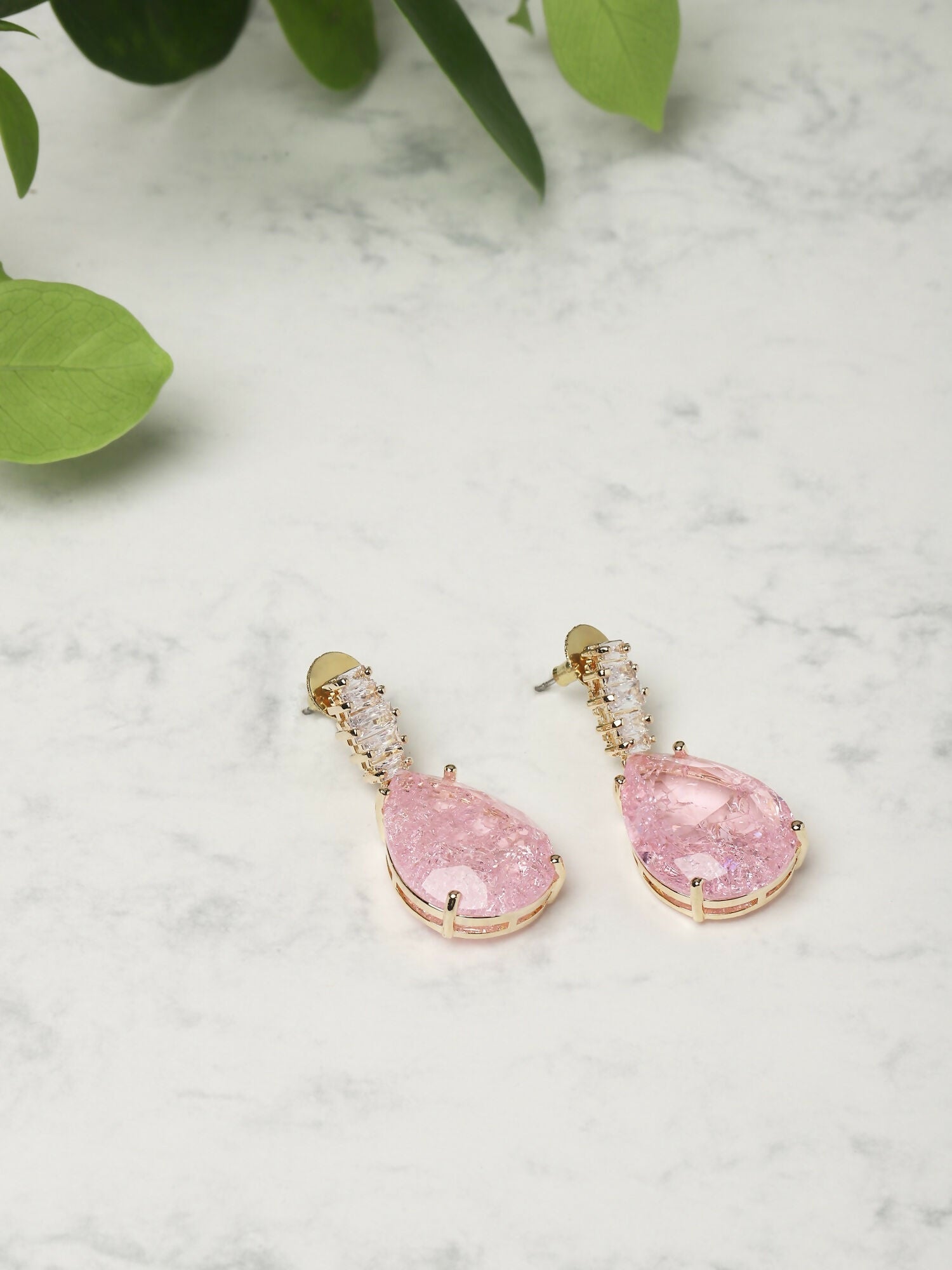 Pink Druzy Quartz Earrings- Ruby Raang