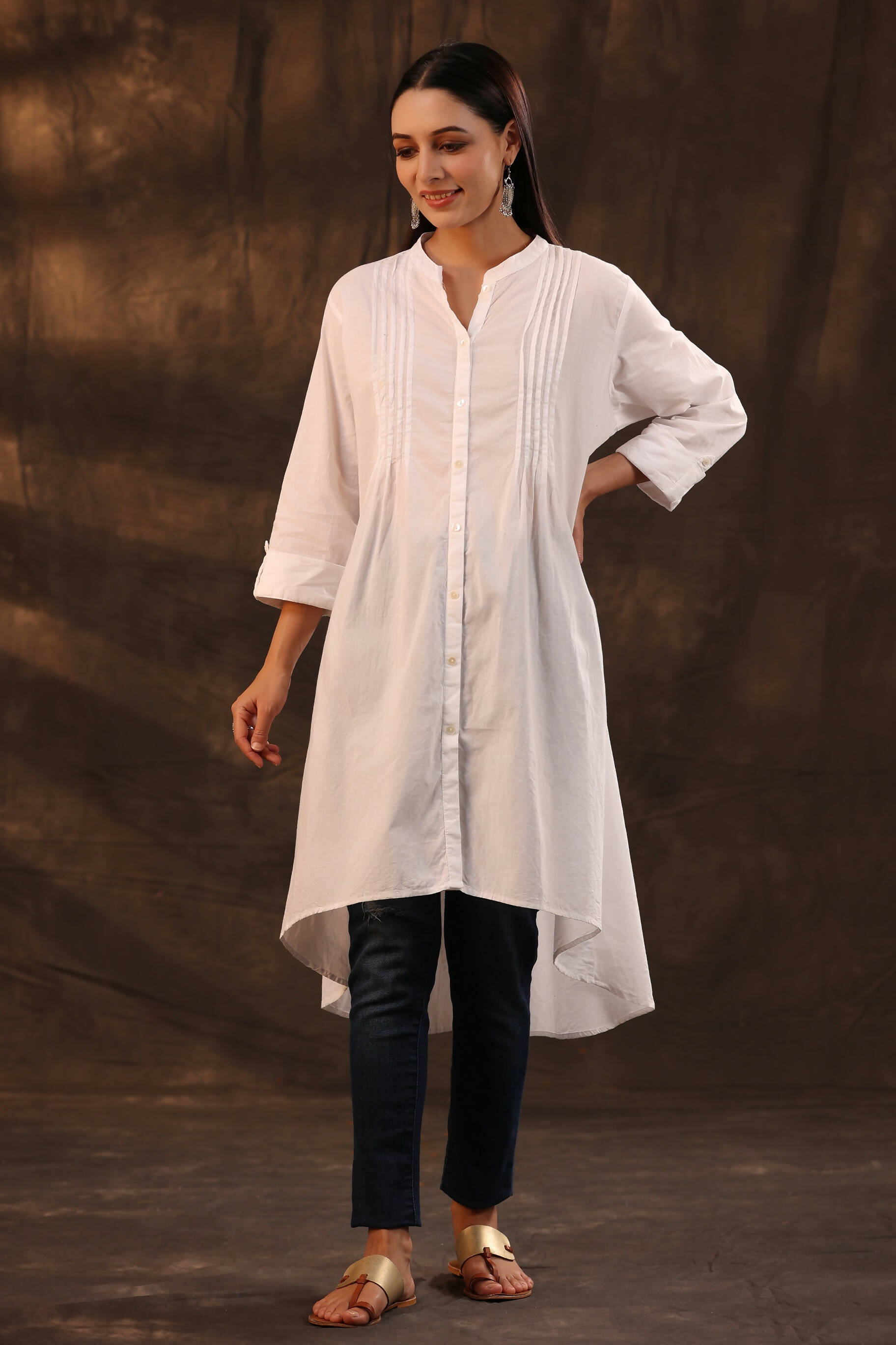 Juniper Women's White Cambric High-Low Tunic