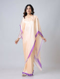 Vastranavya Peach Mandala Print Free Hand Ready to Wear Saree