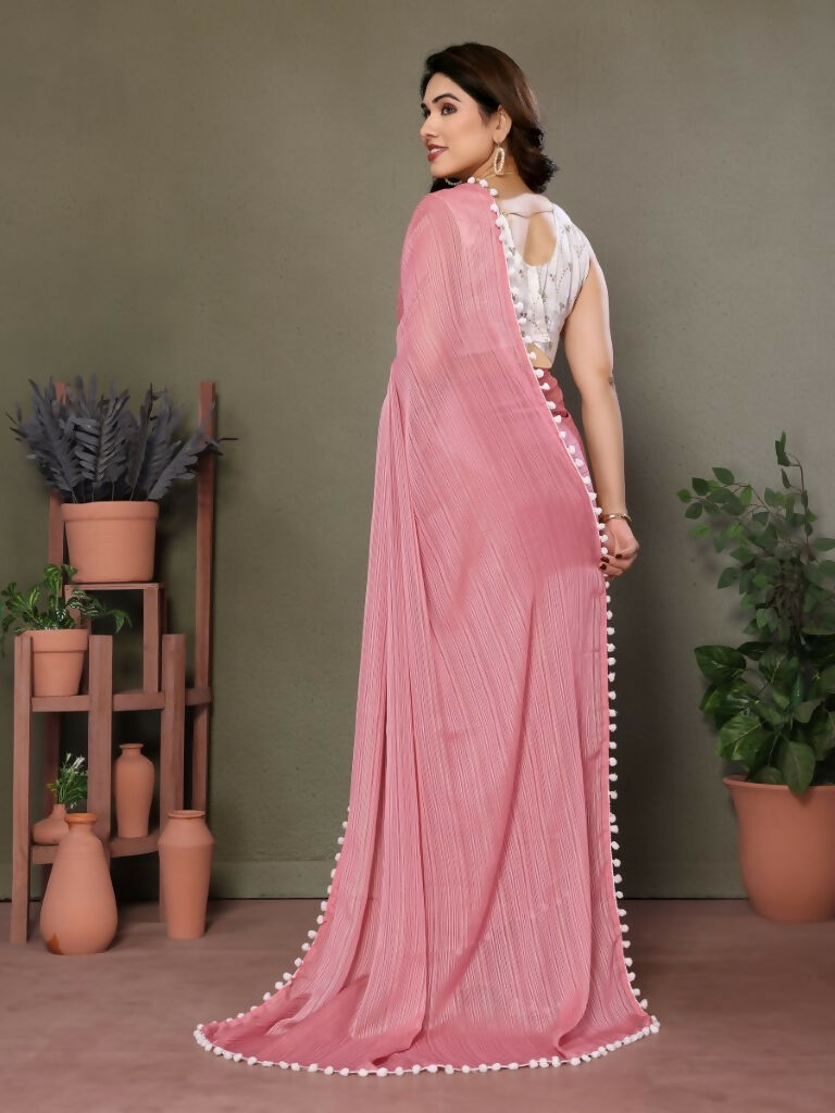 Designer Partywear Pink Banglor Fancy Saree - Kanak