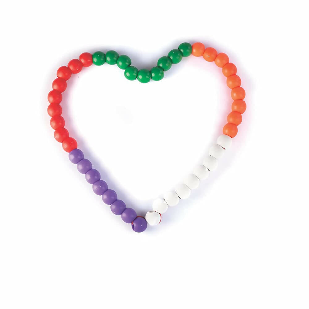 Kipa 90 Pieces Big Size Counting Beads Plastic Fun Puzzle Game for Kids-Multicolor