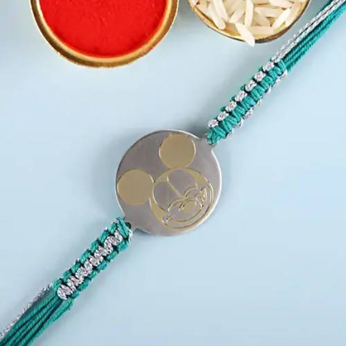 Cute Mickey Metal Rakhi & Dairy Milk Chocolates