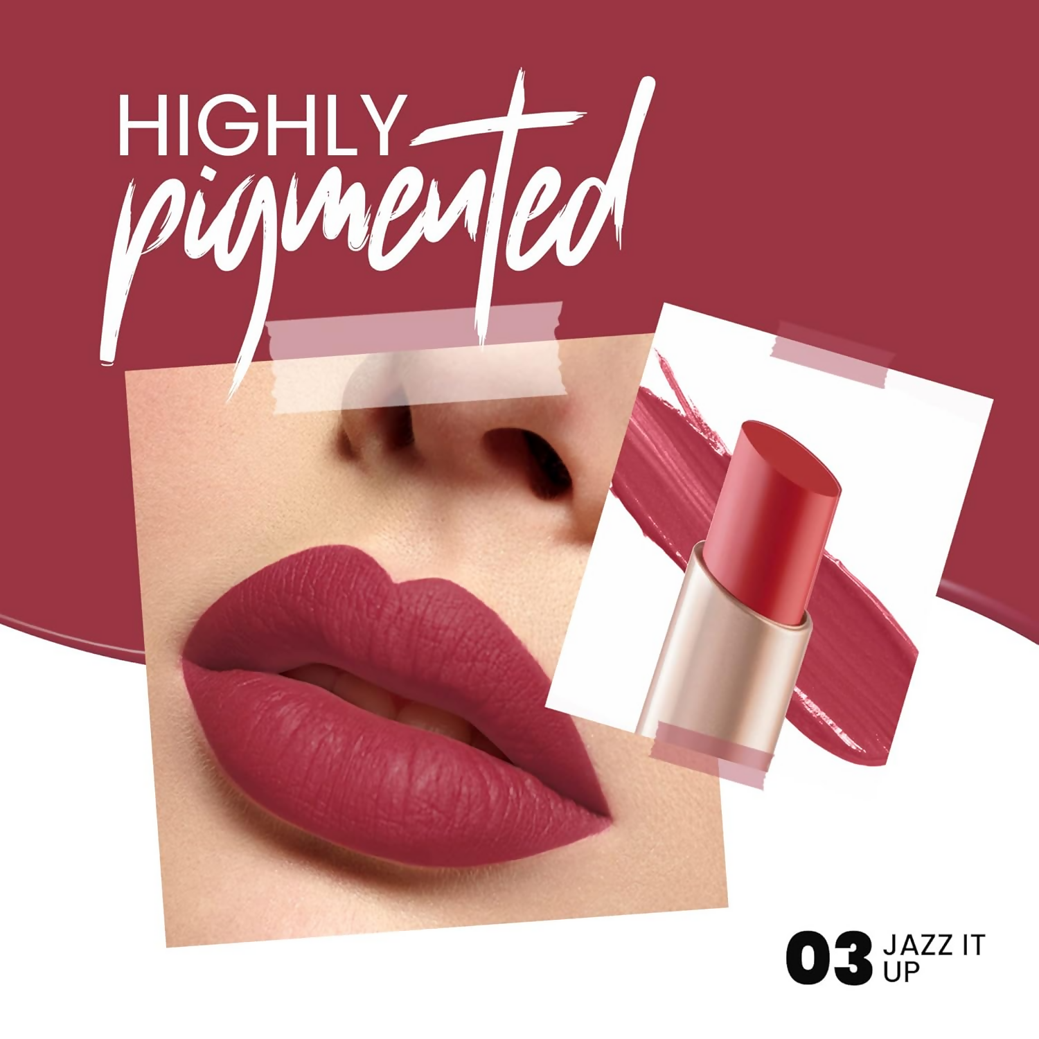 MARS Cosmetics Creamy Matte Long Lasting Lipstick -03 Jazz It Up