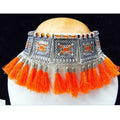 MS Fashion India Traditional Oxidized Orange Necklace for Women
