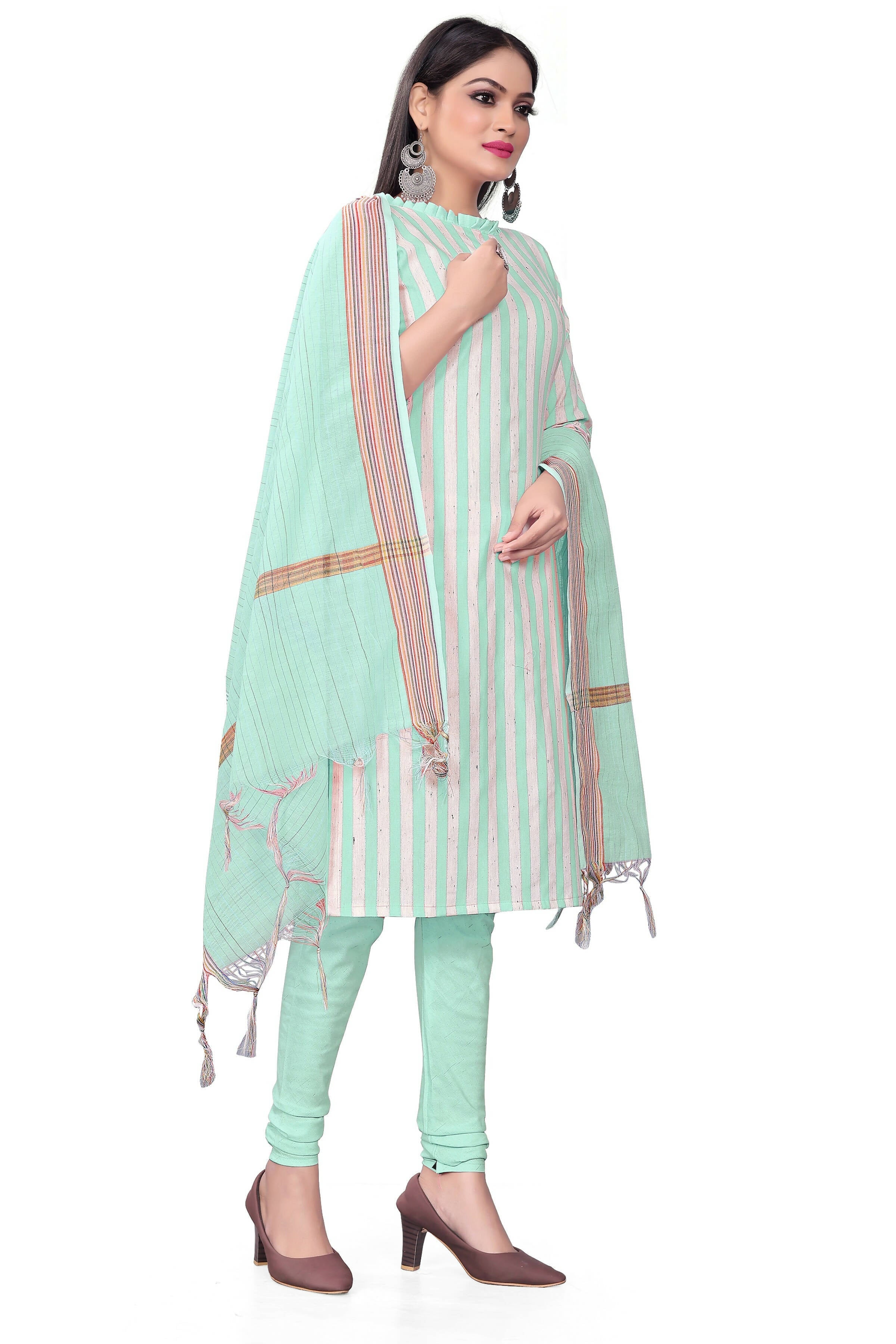 Sky Blue Cotton Jacquard Woven Unstitched Dress Material - Amara