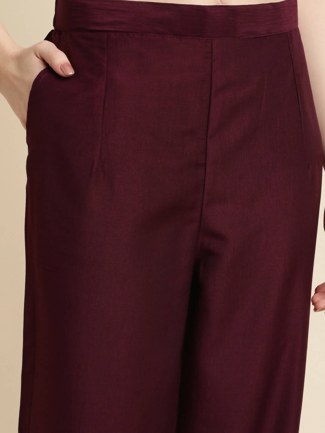 Purple Chinon Silk Embroidered Straight Kurta with Trouser & Dupatta - Salimar