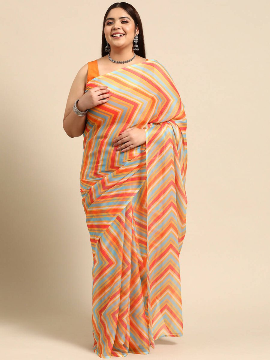 Ahalyaa Women's Traditional wear Saree - Orange
