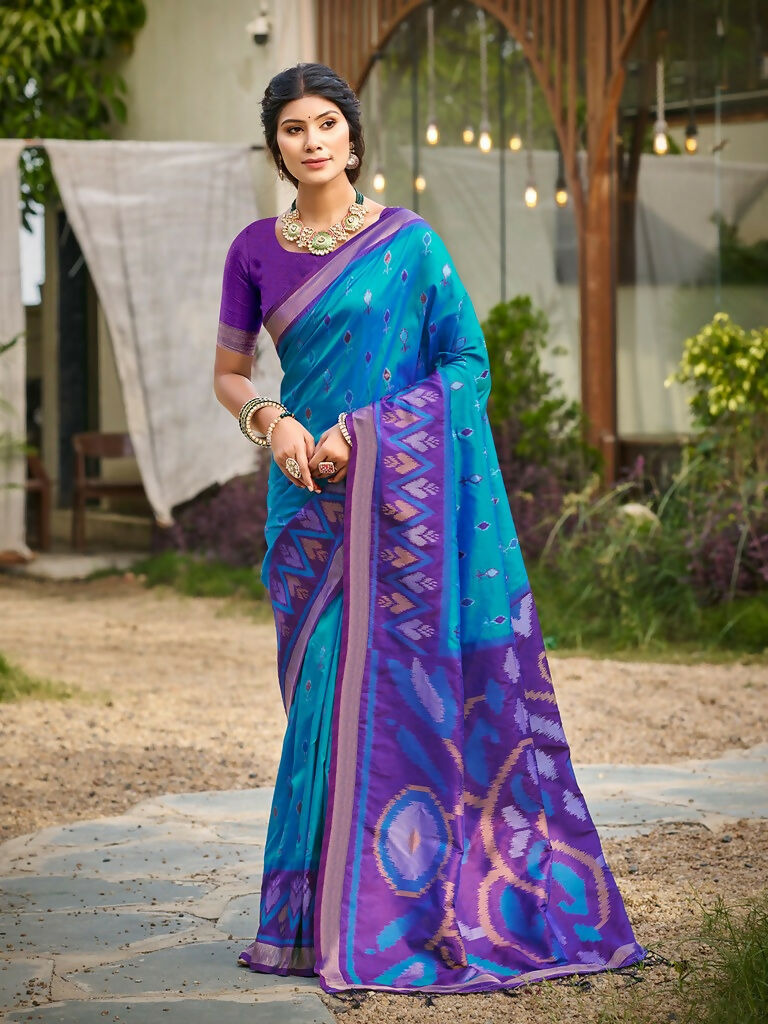 Shree Shyam Fashion Blue Soft Silk Saree
