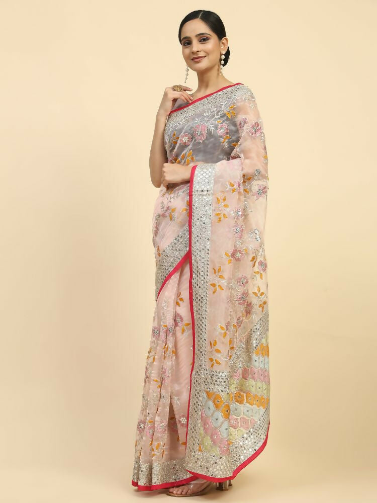 Vamsee Kimisha Multi Color Organza Saree