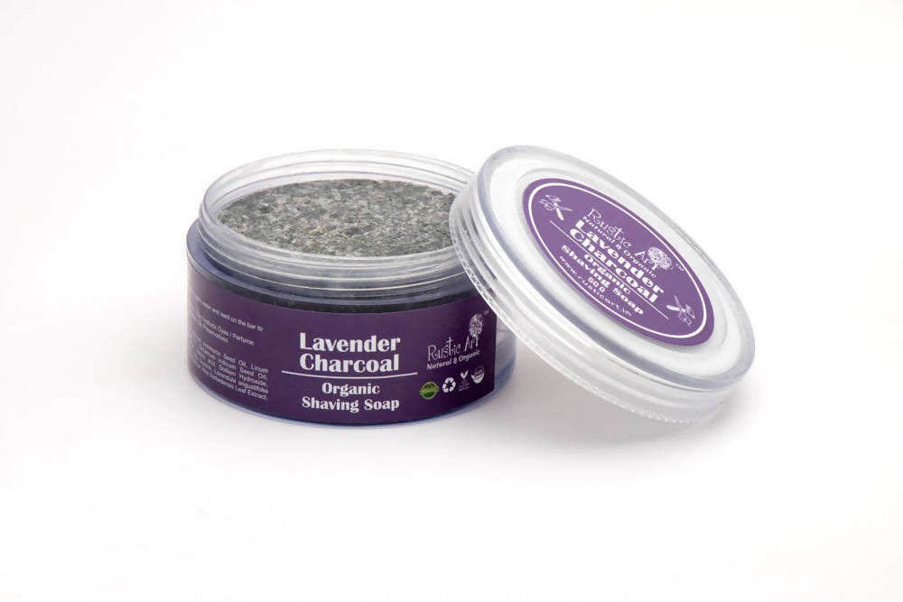 Rustic Art Lavender Charcoal Organic Shaving Soap