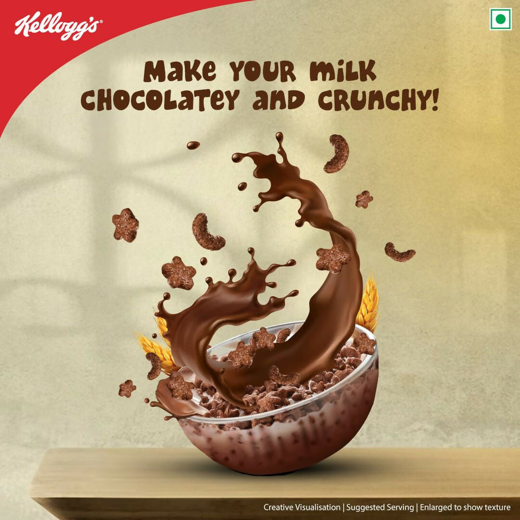 Kellogg's Multigrain Chocos Duet, Breakfast Cereal for Kids, Source of Calcium, High in Protein, with 10 Essential Vitamins & Minerals