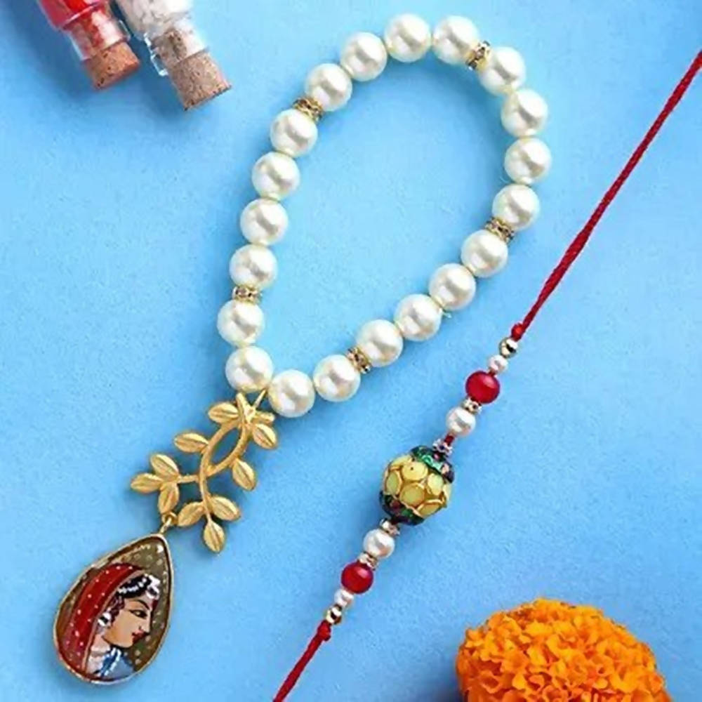 Folk Style Lumba Designer Rakhi Set