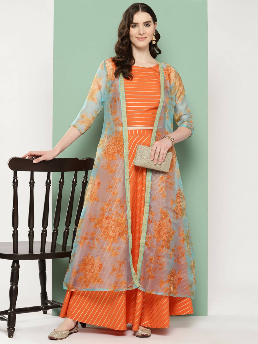 Ahalyaa Women's Traditional Wear Co-ods - Orange