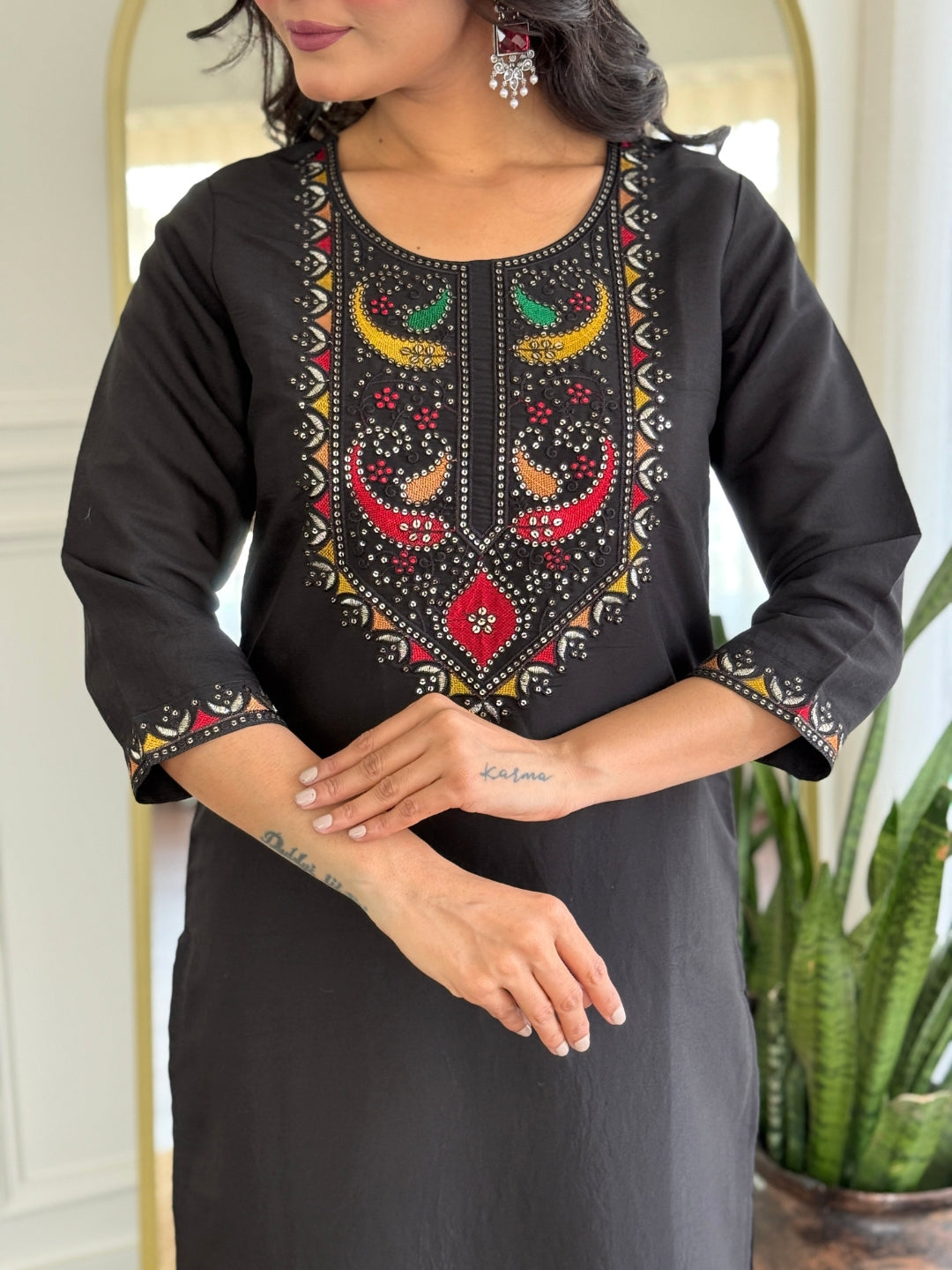 The52 Women Gorgeous Roman Silk Fabric Straight Kurta, Pant and Dupatta Set
