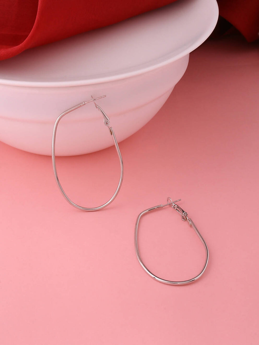 NVR Women Set of 2 Contemporary Hoop Earrings