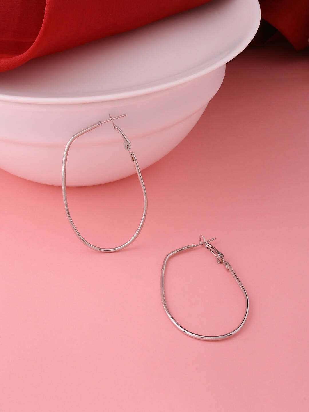 NVR Women Set of 2 Contemporary Hoop Earrings