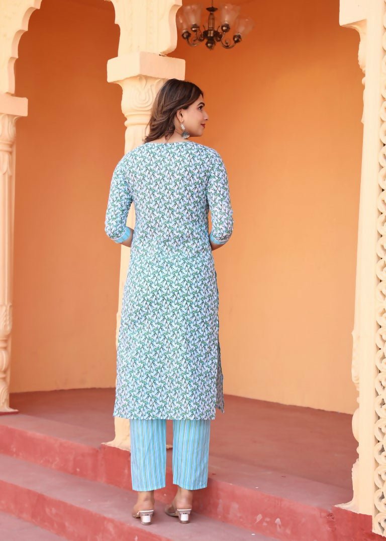 Alvano Women's Kurti with Pant and Dupatta Set for Women's and Girls