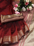 Shree Shyam Fashion Organza Red Saree