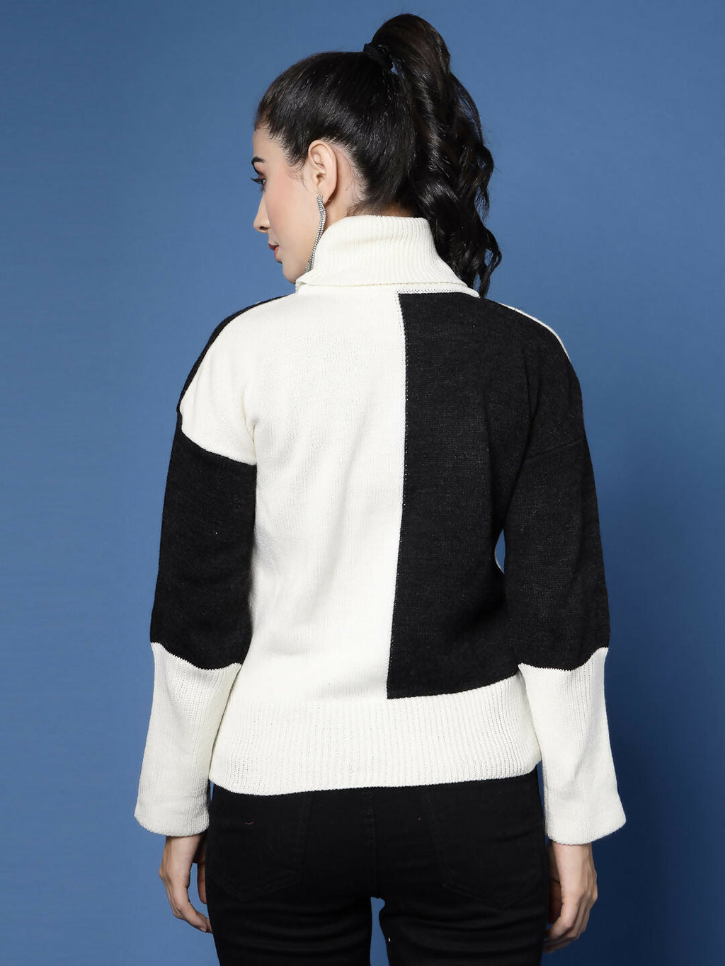 Women Winter Off White Acrylic Sweater - Wool Trees