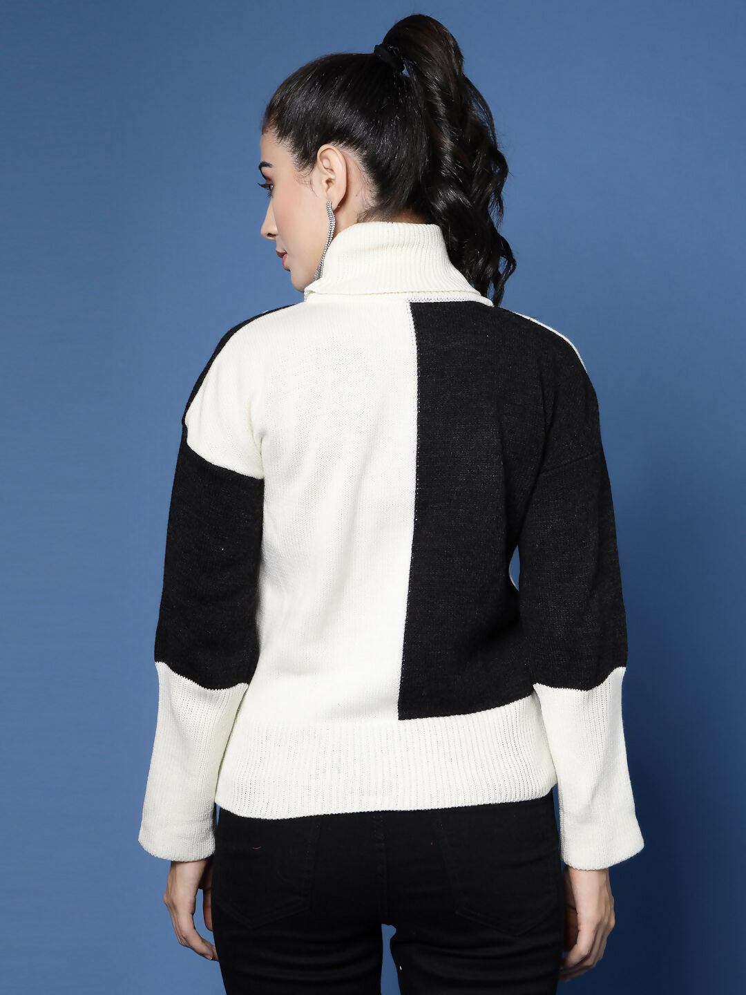 Women Winter Off White Acrylic Sweater - Wool Trees