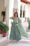 Joban Fashion Pista Readymade Kurta Set With Sequence embroidery Work