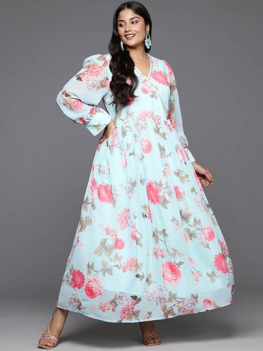 Ahalyaa Women's Traditional wear Ethnic Dress - Blue