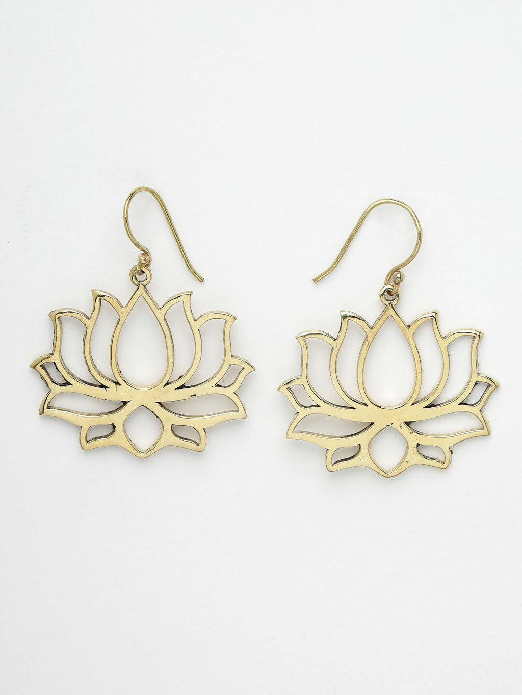 NVR Women Lotus Shaped Gold-Polished Earrings