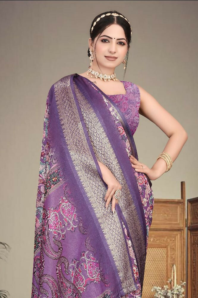PR Fashion Multi Heavy Rich Cotton Silk Digital Print & Jacquard Saree