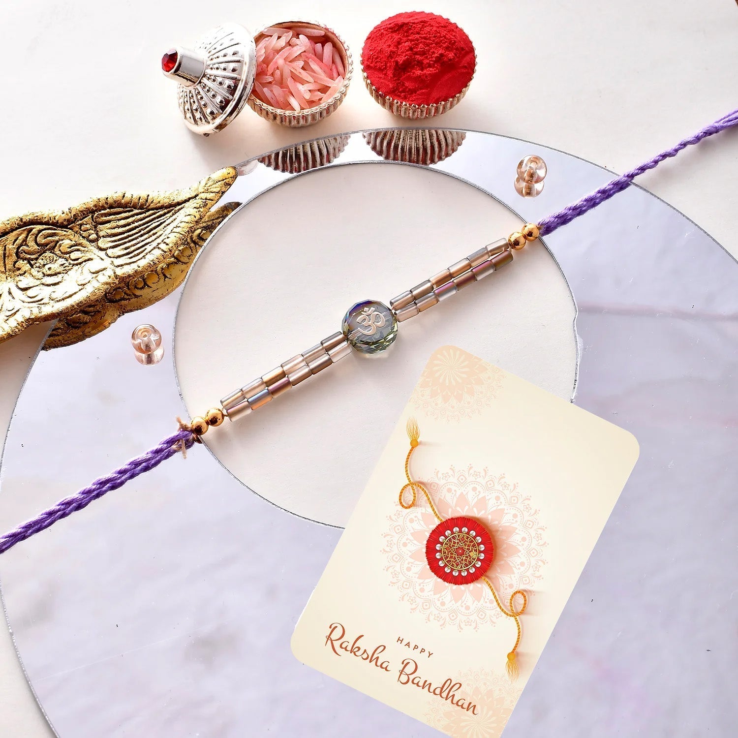 trueBrowns X Voylla Men's Bejewelled Beaded Thread Rakhi For Brother