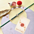trueBrowns X Voylla Men's Om Green Beads Thread Rakhi For Brother