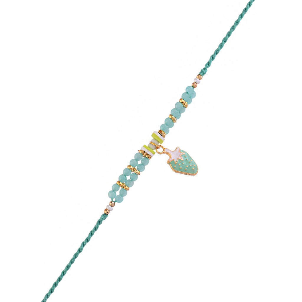 trueBrowns X Voylla Turquoise Beads Kid's Fruit Motif Rakhi For Kids