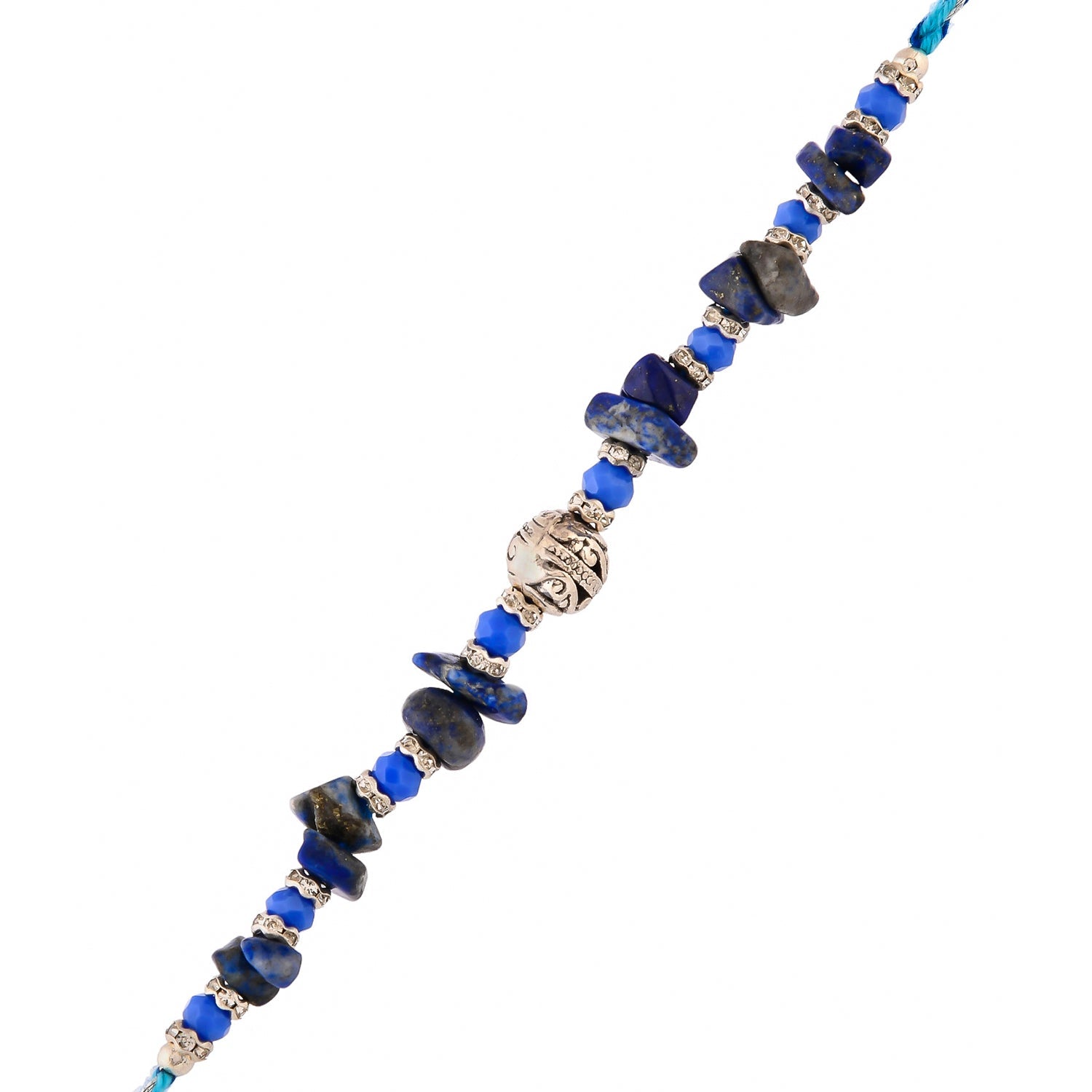 trueBrowns X Voylla Blue Beads Bohemian Motif Thread Rakhi For Brother