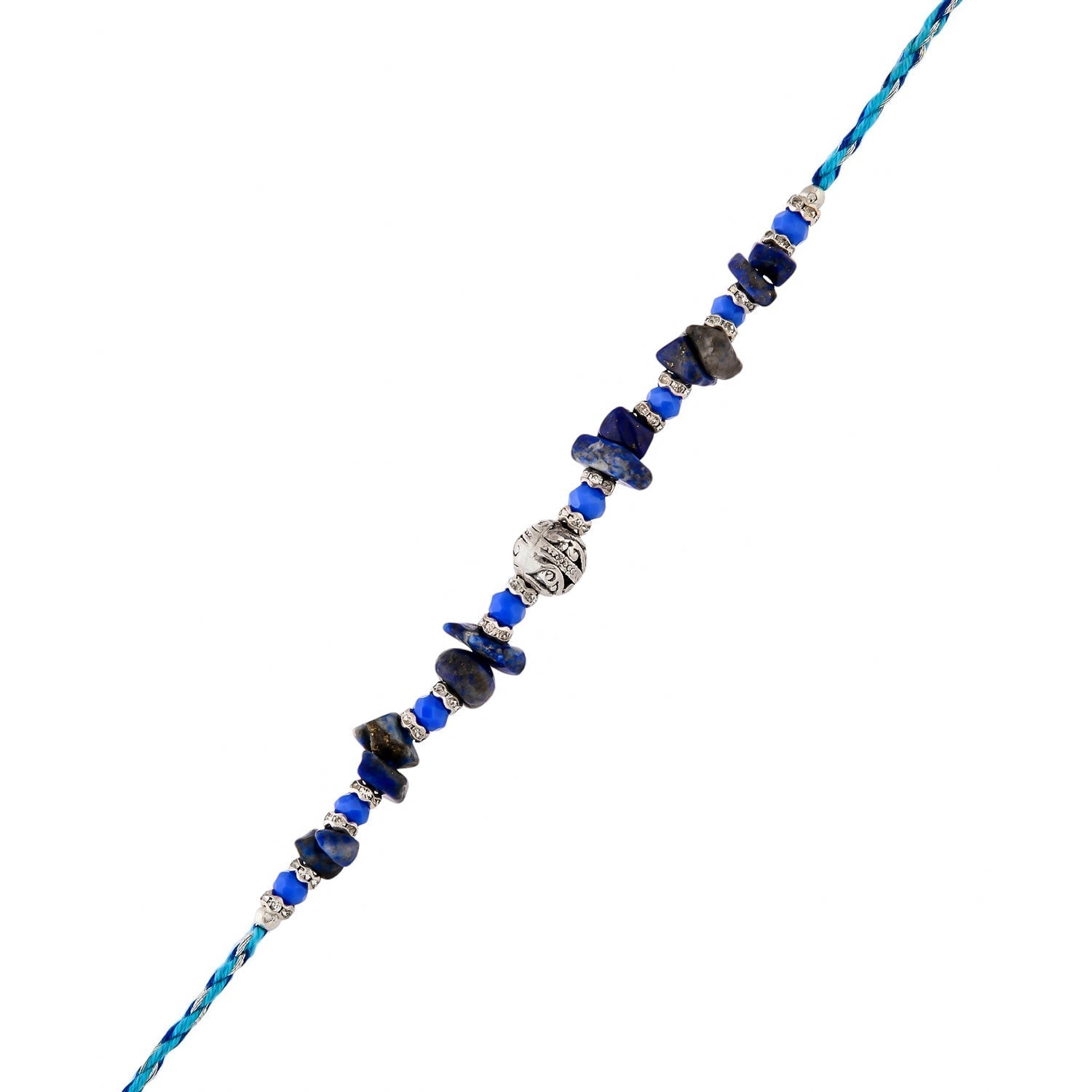 trueBrowns X Voylla Blue Beads Bohemian Motif Thread Rakhi For Brother